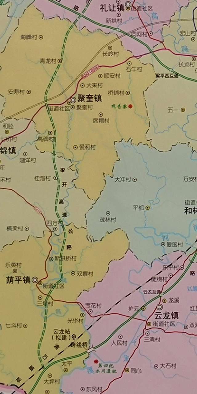 梁开高速公路大致走向图